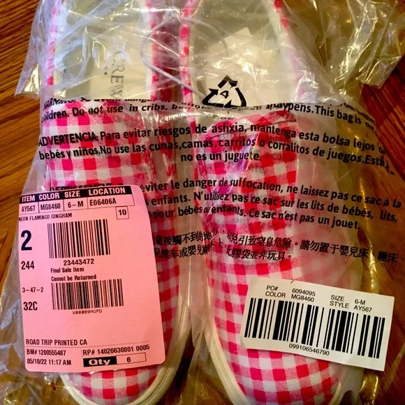 Crew Factory Shoes J Crew Factory Gingham Slip On Sneakers